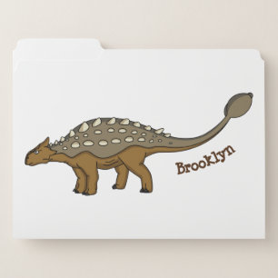 Ankylosaurus armoured dinosaur illustration file folder