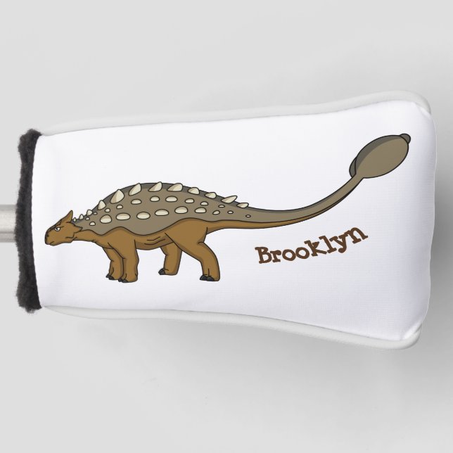 Ankylosaurus armoured dinosaur illustration  golf head cover (Front)