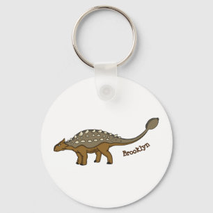 Ankylosaurus armoured dinosaur illustration keychain