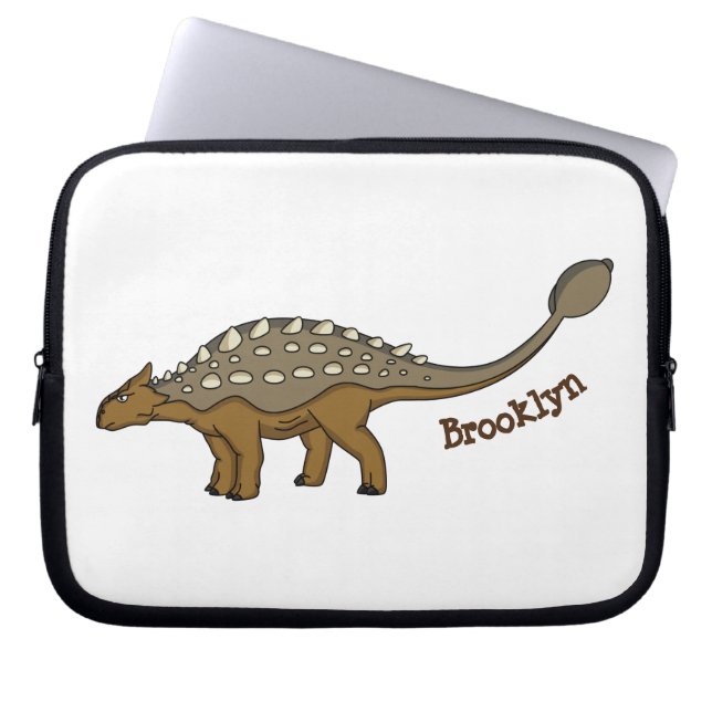 Ankylosaurus armoured dinosaur illustration laptop sleeve (Front)