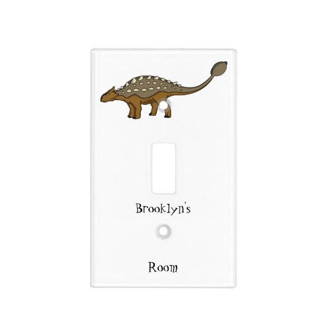 Ankylosaurus armoured dinosaur illustration  light switch cover (Front)