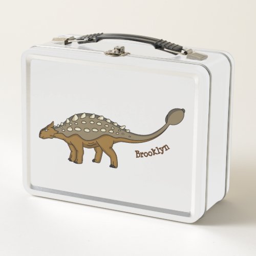 Ankylosaurus armoured dinosaur illustration metal lunch box