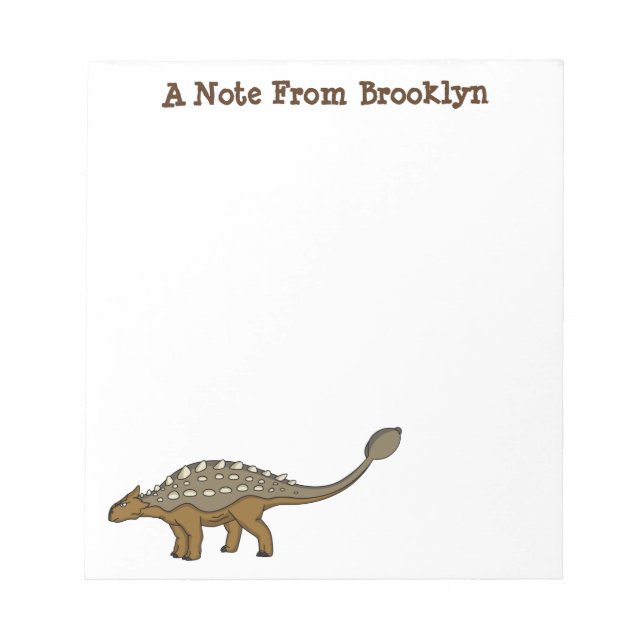 Ankylosaurus armoured dinosaur illustration notepad (Front)