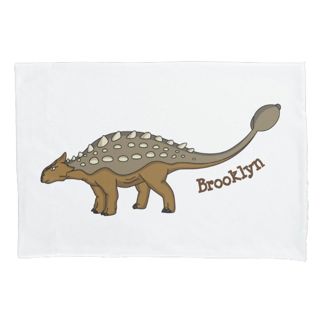 Ankylosaurus armoured dinosaur illustration pillow case (Front)