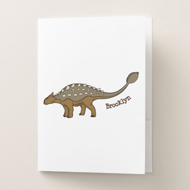 Ankylosaurus armoured dinosaur illustration pocket folder (Front)