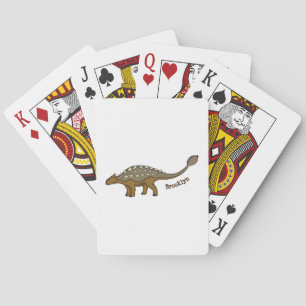 Ankylosaurus armoured dinosaur illustration poker cards