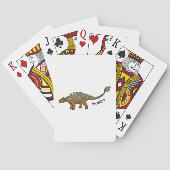 Ankylosaurus armoured dinosaur illustration poker cards (Back)