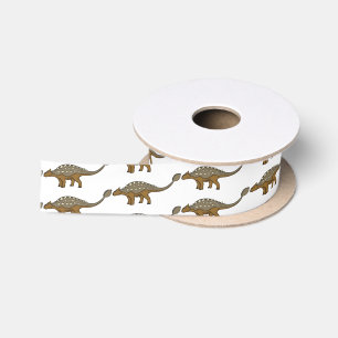 Ankylosaurus armoured dinosaur illustration satin ribbon