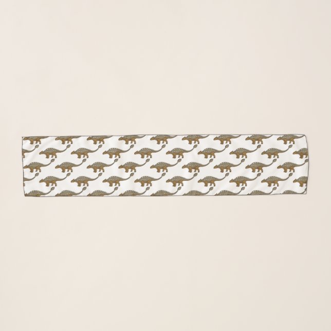 Ankylosaurus armoured dinosaur illustration scarf (Front (Horizontal))