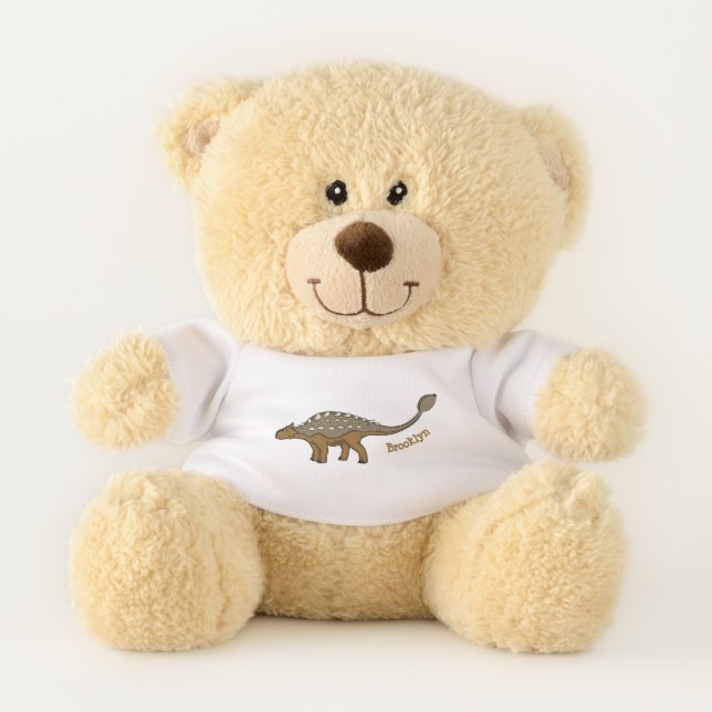 Ankylosaurus armoured dinosaur illustration teddy bear (Front)