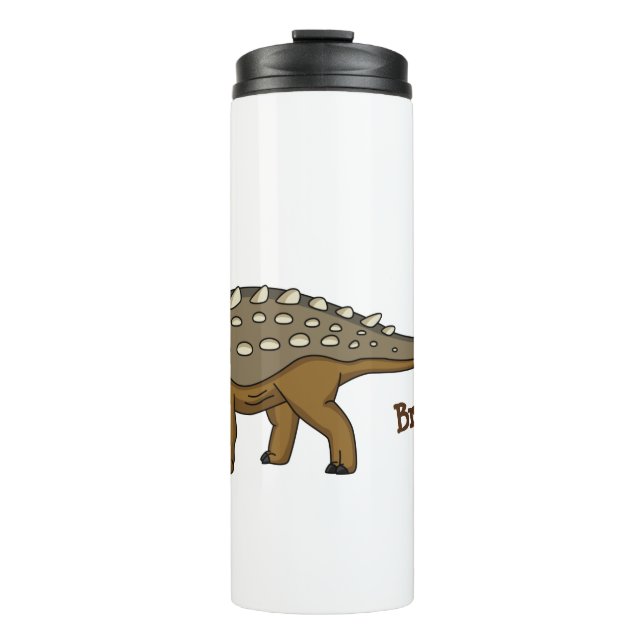 Ankylosaurus armoured dinosaur illustration thermal tumbler (Front)
