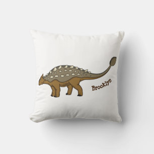 Ankylosaurus armoured dinosaur illustration throw pillow