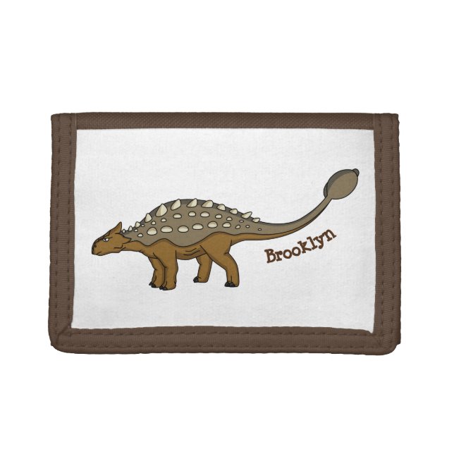Ankylosaurus armoured dinosaur illustration trifold wallet (Front)