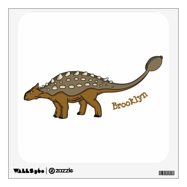 Ankylosaurus armoured dinosaur illustration wall decal (Front)