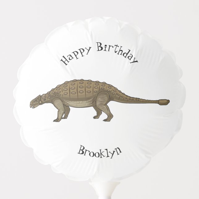 Ankylosaurus cartoon illustration balloon (Front)