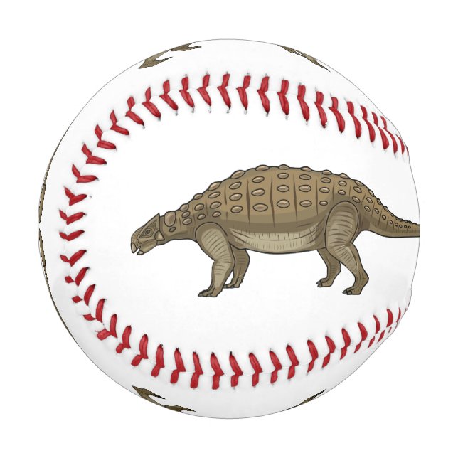 Ankylosaurus cartoon illustration  baseball (Front Left)