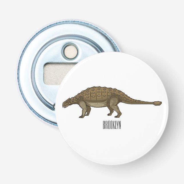 Ankylosaurus cartoon illustration  bottle opener (Front)