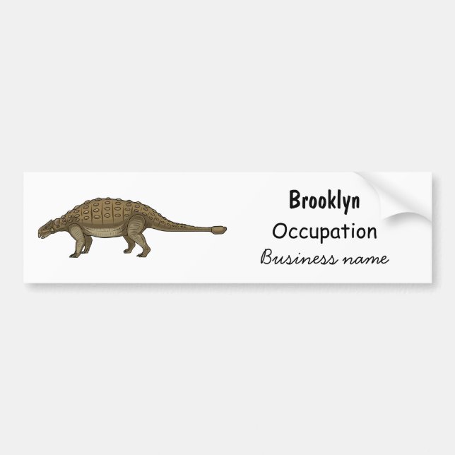 Ankylosaurus cartoon illustration bumper sticker (Front)