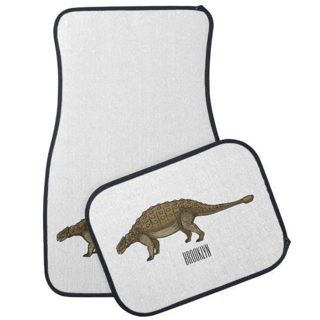 Ankylosaurus cartoon illustration  car floor mat (Set)
