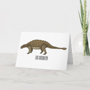 Ankylosaurus cartoon illustration card