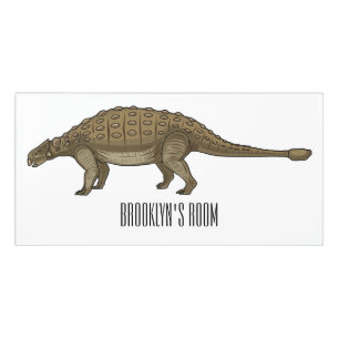 Ankylosaurus cartoon illustration door sign
