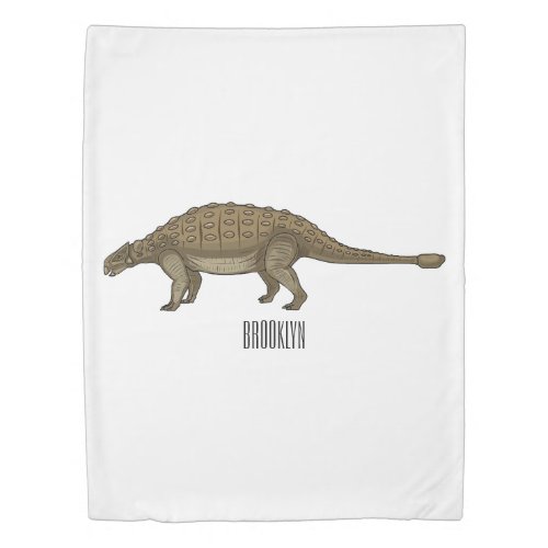 Ankylosaurus cartoon illustration  duvet cover