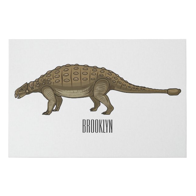 Ankylosaurus cartoon illustration  faux canvas print (Front)