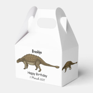 Ankylosaurus cartoon illustration favor boxes