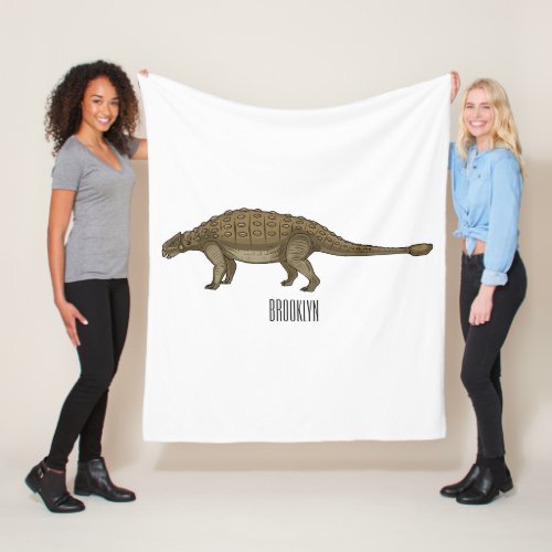 Ankylosaurus cartoon illustration  fleece blanket