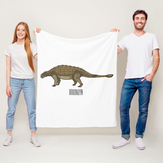 Ankylosaurus cartoon illustration  fleece blanket (In Situ)