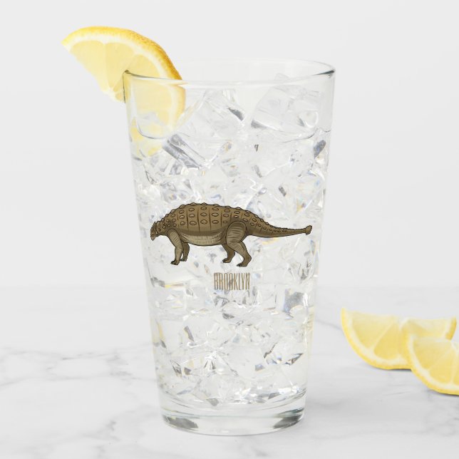 Ankylosaurus cartoon illustration  glass (Front Ice)
