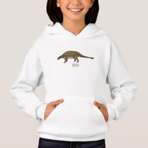 Ankylosaurus cartoon illustration  hoodie