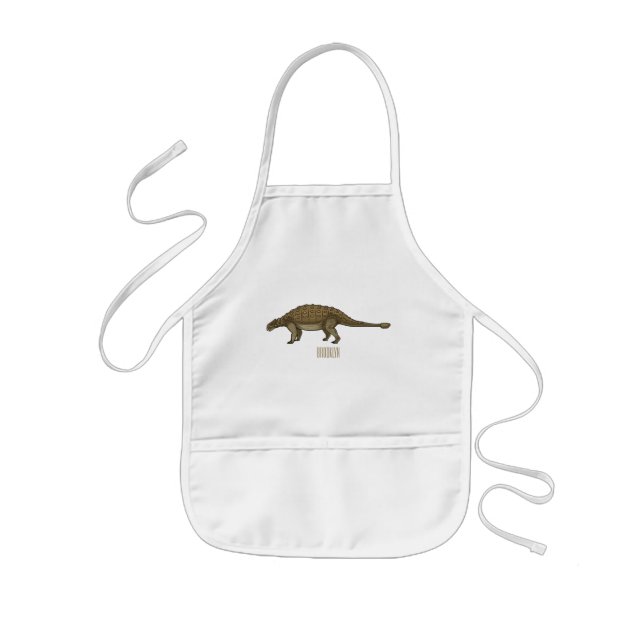 Ankylosaurus cartoon illustration  kids' apron (Front)