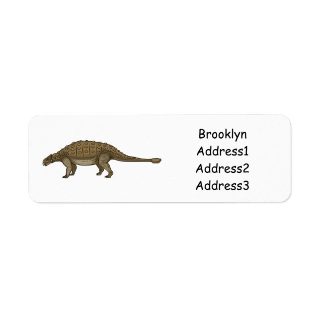 Ankylosaurus cartoon illustration label (Front)