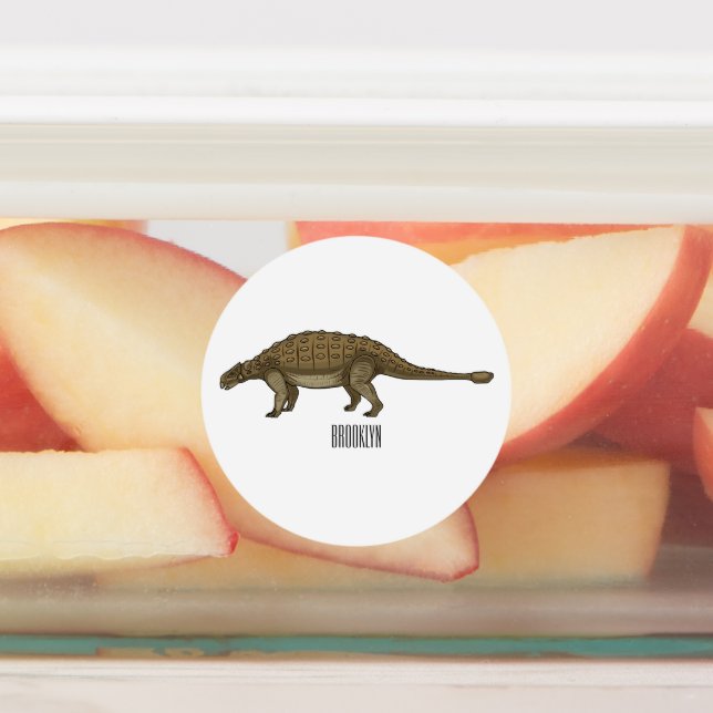 Ankylosaurus cartoon illustration  labels (Affixed)