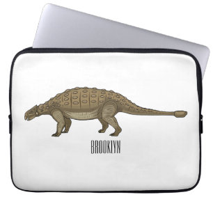 Ankylosaurus cartoon illustration laptop sleeve