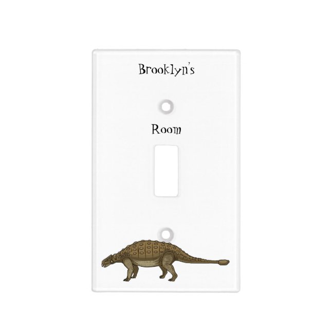 Ankylosaurus cartoon illustration light switch cover (Front)
