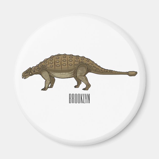 Ankylosaurus cartoon illustration  magnet (Front)