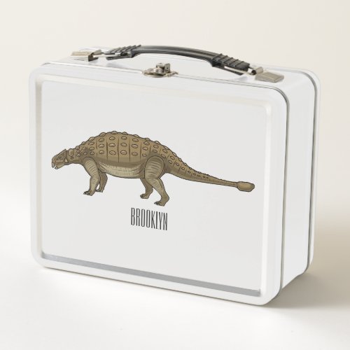Ankylosaurus cartoon illustration  metal lunch box