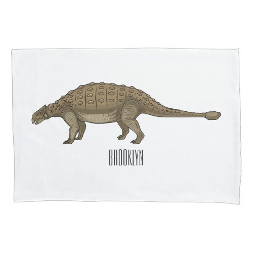 Ankylosaurus cartoon illustration  pillow case