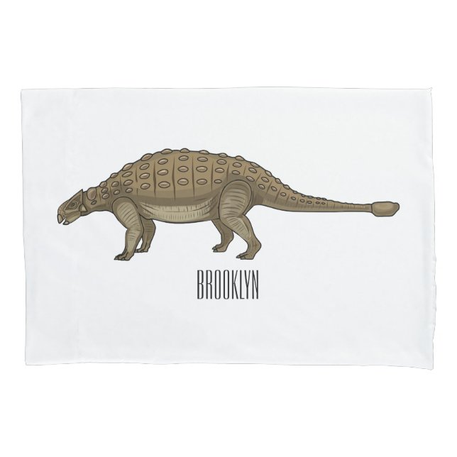 Ankylosaurus cartoon illustration  pillow case (Front)