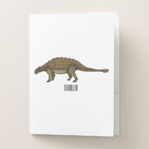 Ankylosaurus cartoon illustration pocket folder