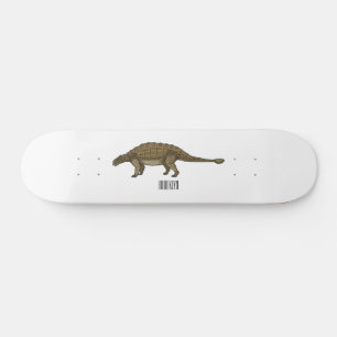 Ankylosaurus cartoon illustration skateboard