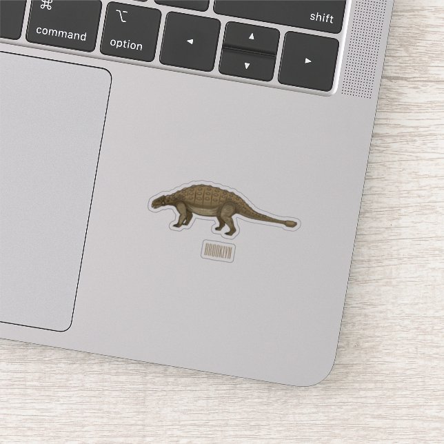 Ankylosaurus cartoon illustration sticker (Detail)