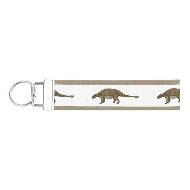 Ankylosaurus cartoon illustration  wrist keychain (Keys on Left)