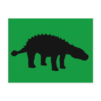 Ankylosaurus Dino Dinosaur Silhouette Postcard