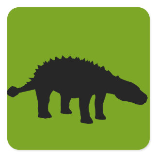 Ankylosaurus Dino Dinosaur Silhouette Square Sticker