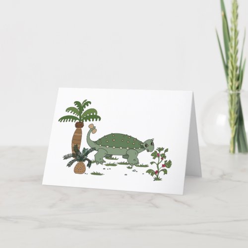 Ankylosaurus Dinosaur Holiday Card