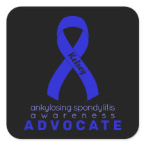 Ankylosing Spondylitis Advocate Black Square Sticker