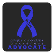 Ankylosing Spondylitis Advocate Black Square Sticker